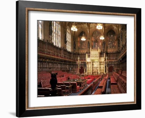 The Lords Chamber, House of Lords, Houses of Parliament, Westminster, London, England-Adam Woolfitt-Framed Photographic Print