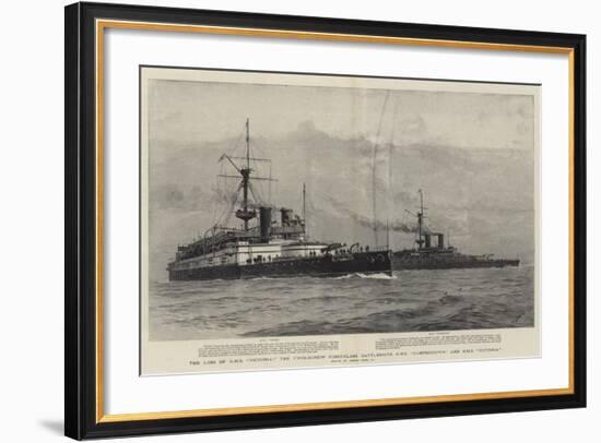 The Loss of HMS Victoria, the Twin-Screw First-Class Battleships HMS Camperdown and HMS Victoria-Joseph Nash-Framed Giclee Print