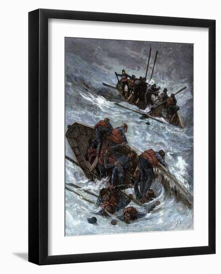 The Loss of the Life-Saving Crew, All Wearing Lifejackets, Trying to Rescue the Survivors of the Sh-null-Framed Giclee Print