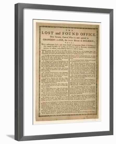 The Lost and Found Office, Chancery Lane, London-null-Framed Giclee Print