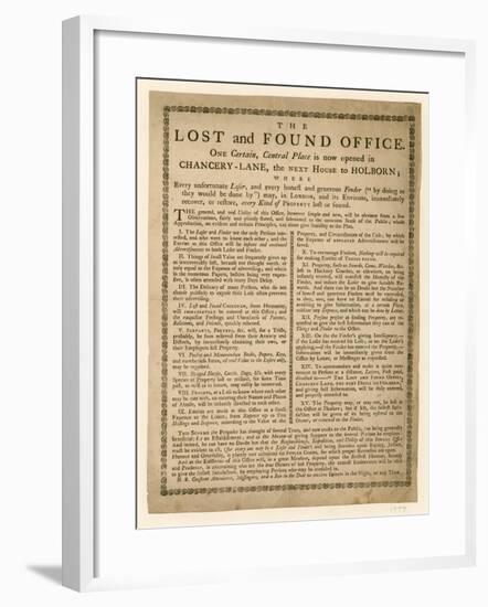 The Lost and Found Office, Chancery Lane, London-null-Framed Giclee Print