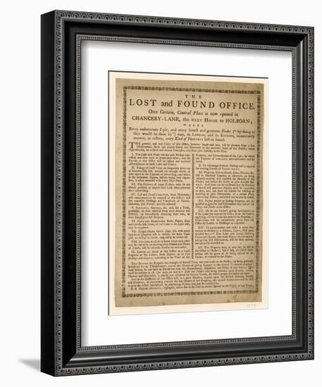 The Lost and Found Office, Chancery Lane, London-null-Framed Giclee Print