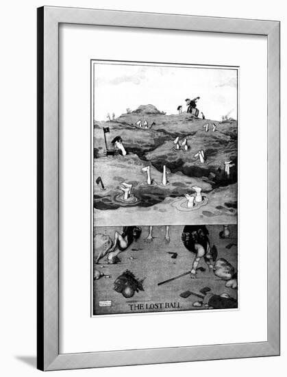 The Lost Ball - Heath Robinson Cartoon-William Heath Robinson-Framed Art Print