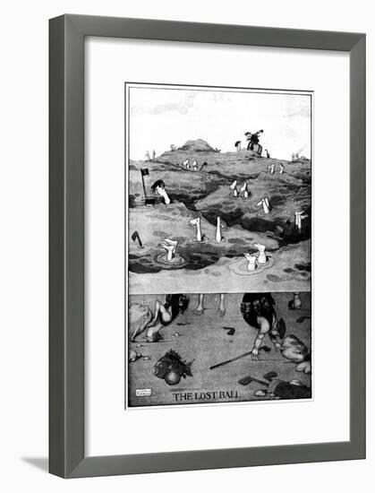 The Lost Ball - Heath Robinson Cartoon-William Heath Robinson-Framed Art Print