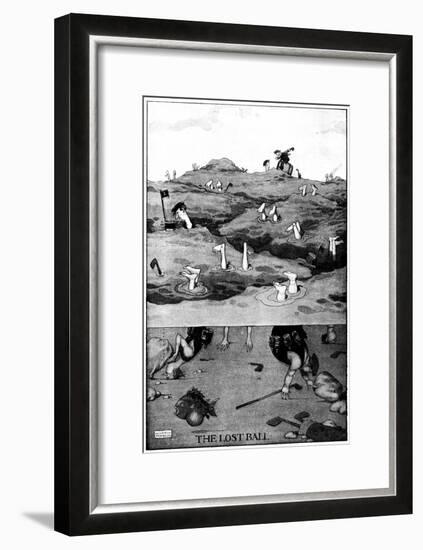 The Lost Ball - Heath Robinson Cartoon-William Heath Robinson-Framed Art Print