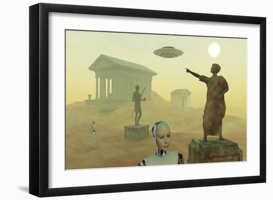 The Lost City of Atlantis, Being Rediscovered by its Ancient Builders-null-Framed Art Print