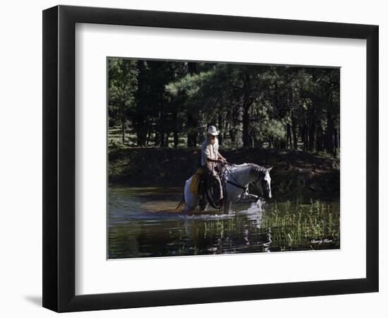 The Lost Cowboy (color)-Barry Hart-Framed Art Print