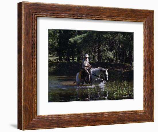 The Lost Cowboy (color)-Barry Hart-Framed Art Print