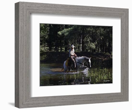 The Lost Cowboy (color)-Barry Hart-Framed Art Print