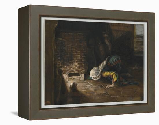 The Lost Drachma, Illustration from 'The Life of Our Lord Jesus Christ'-James Tissot-Framed Premier Image Canvas