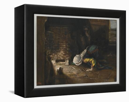 The Lost Drachma, Illustration from 'The Life of Our Lord Jesus Christ'-James Tissot-Framed Premier Image Canvas