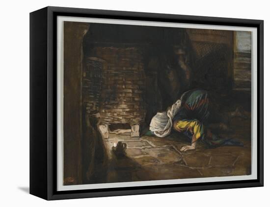 The Lost Drachma, Illustration from 'The Life of Our Lord Jesus Christ'-James Tissot-Framed Premier Image Canvas