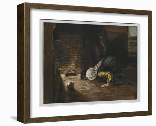 The Lost Drachma, Illustration from 'The Life of Our Lord Jesus Christ'-James Tissot-Framed Giclee Print