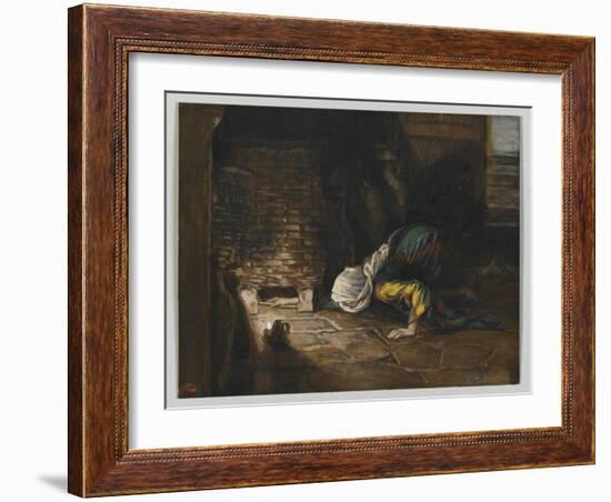 The Lost Drachma, Illustration from 'The Life of Our Lord Jesus Christ'-James Tissot-Framed Giclee Print