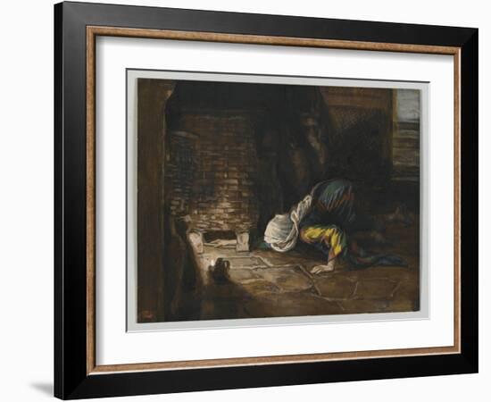 The Lost Drachma, Illustration from 'The Life of Our Lord Jesus Christ'-James Tissot-Framed Giclee Print