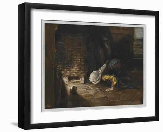 The Lost Drachma, Illustration from 'The Life of Our Lord Jesus Christ'-James Tissot-Framed Giclee Print