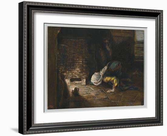 The Lost Drachma, Illustration from 'The Life of Our Lord Jesus Christ'-James Tissot-Framed Giclee Print