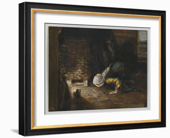 The Lost Drachma, Illustration from 'The Life of Our Lord Jesus Christ'-James Tissot-Framed Giclee Print