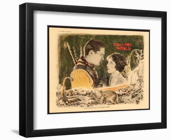 THE LOST WORLD, l-r: Lloyd Hughes, Bessie Love on lobbycard, 1925.-null-Framed Premium Giclee Print