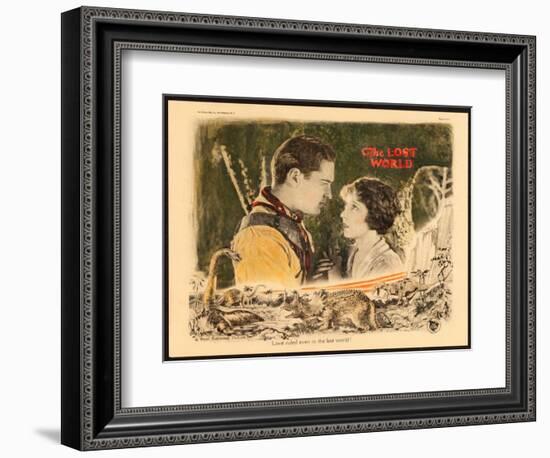 THE LOST WORLD, l-r: Lloyd Hughes, Bessie Love on lobbycard, 1925.-null-Framed Premium Giclee Print