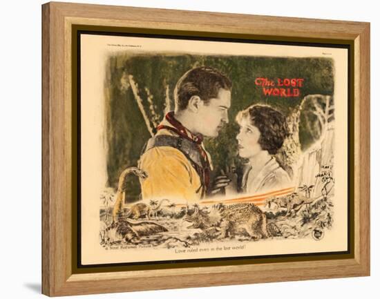 THE LOST WORLD, l-r: Lloyd Hughes, Bessie Love on lobbycard, 1925.-null-Framed Stretched Canvas