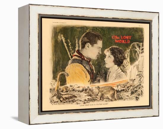 THE LOST WORLD, l-r: Lloyd Hughes, Bessie Love on lobbycard, 1925.-null-Framed Stretched Canvas