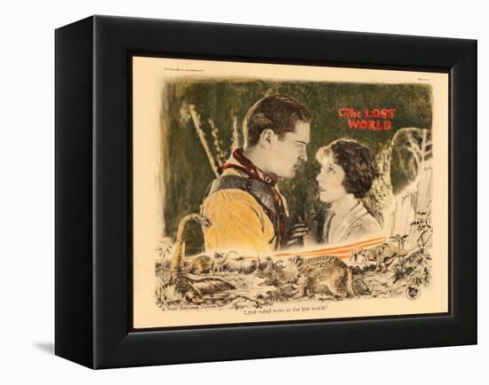 THE LOST WORLD, l-r: Lloyd Hughes, Bessie Love on lobbycard, 1925.-null-Framed Stretched Canvas