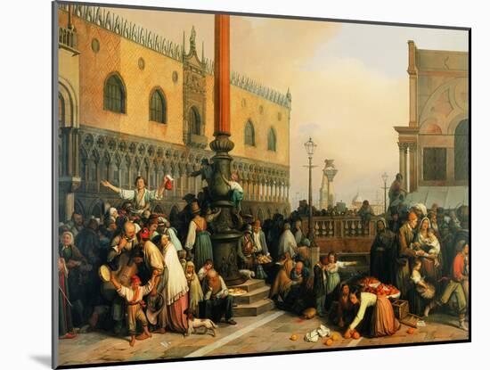 The Lottery Draw in Piazza San Marco-Lorenzo Lotto-Mounted Giclee Print