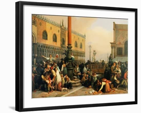 The Lottery Draw in Piazza San Marco-Lorenzo Lotto-Framed Giclee Print