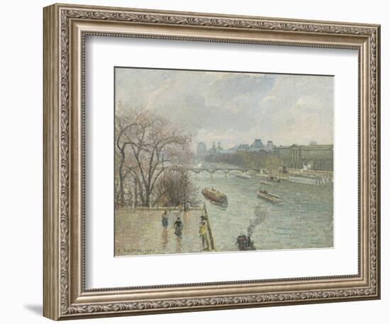 The Louvre, Afternoon, Rainy Weather, 1900-Camille Pissarro-Framed Giclee Print