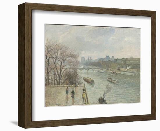 The Louvre, Afternoon, Rainy Weather, 1900-Camille Pissarro-Framed Giclee Print