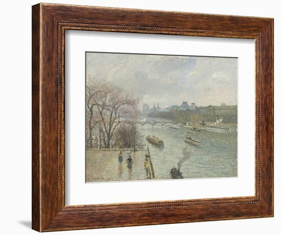 The Louvre, Afternoon, Rainy Weather, 1900-Camille Pissarro-Framed Giclee Print