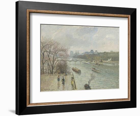 The Louvre, Afternoon, Rainy Weather, 1900-Camille Pissarro-Framed Giclee Print