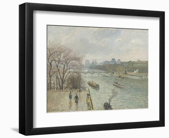 The Louvre, Afternoon, Rainy Weather, 1900-Camille Pissarro-Framed Giclee Print