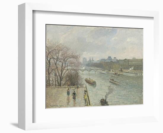 The Louvre, Afternoon, Rainy Weather, 1900-Camille Pissarro-Framed Giclee Print