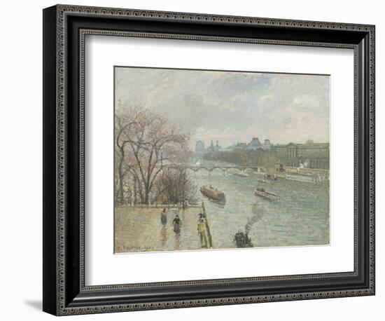 The Louvre, Afternoon, Rainy Weather, 1900-Camille Pissarro-Framed Giclee Print