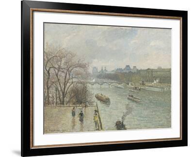 1900 Stretched Canvas The Louvre by Camille Pissarro Rainy Weather Afternoon