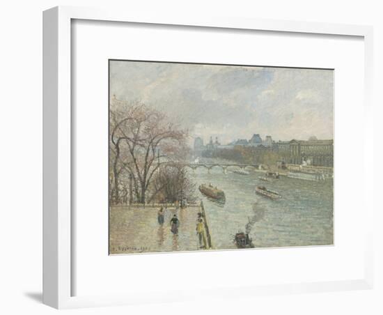 The Louvre, Afternoon, Rainy Weather, 1900-Camille Pissarro-Framed Giclee Print