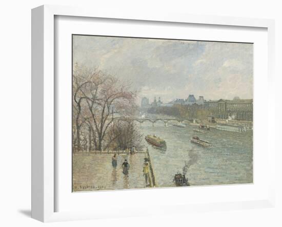 The Louvre, Afternoon, Rainy Weather, 1900-Camille Pissarro-Framed Giclee Print