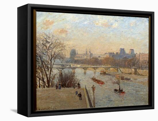 The Louvre and the Pont Des Arts in Paris Painting by Camille Pissarro (1830-1903) 19Th Century Rei-Camille Pissarro-Framed Premier Image Canvas