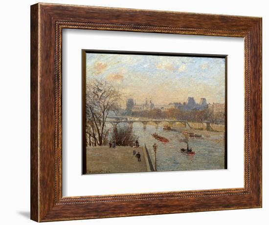 The Louvre and the Pont Des Arts in Paris Painting by Camille Pissarro (1830-1903) 19Th Century Rei-Camille Pissarro-Framed Giclee Print