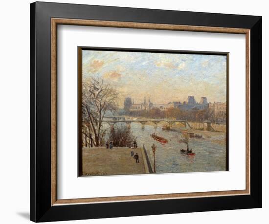 The Louvre and the Pont Des Arts in Paris Painting by Camille Pissarro (1830-1903) 19Th Century Rei-Camille Pissarro-Framed Giclee Print