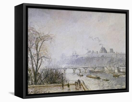 The Louvre and the Seine from the Pont Neuf, Morning Mist, 1902-Camille Pissarro-Framed Premier Image Canvas