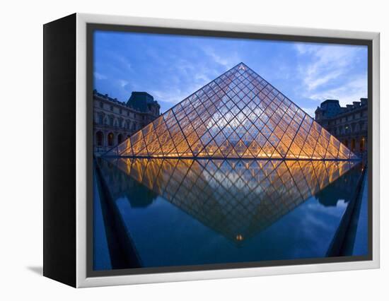 The Louvre at Twilight, Paris, France-Jim Zuckerman-Framed Premier Image Canvas