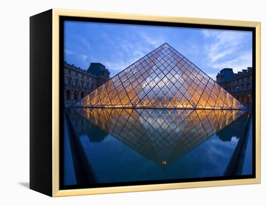 The Louvre at Twilight, Paris, France-Jim Zuckerman-Framed Premier Image Canvas