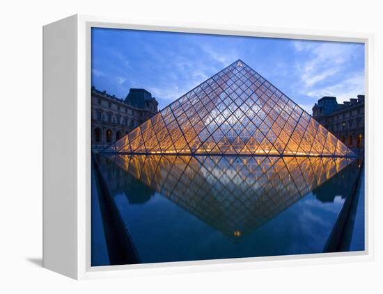 The Louvre at Twilight, Paris, France-Jim Zuckerman-Framed Premier Image Canvas