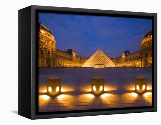 The Louvre at Twilight, Paris, France-Jim Zuckerman-Framed Premier Image Canvas