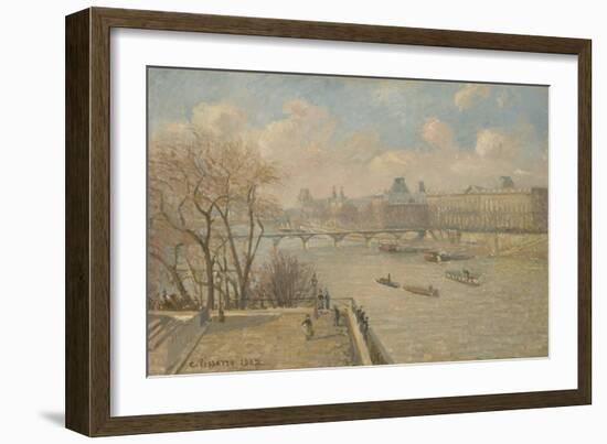 The Louvre from the Pont Neuf, 1902 (Oil on Canvas)-Camille Pissarro-Framed Giclee Print