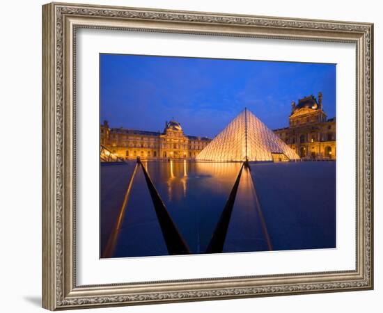 The Louvre Museum at Twilight, Paris, France-Jim Zuckerman-Framed Photographic Print