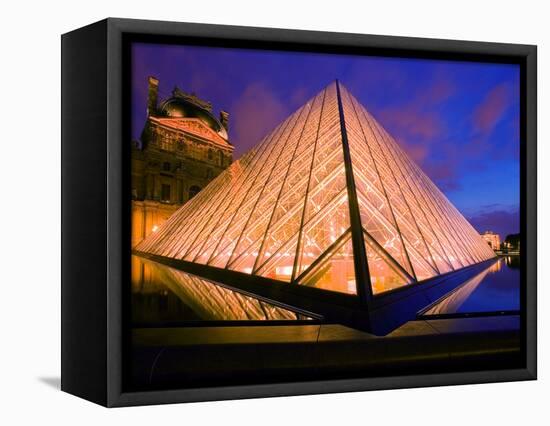 The Louvre Museum at Twilight, Paris, France-Jim Zuckerman-Framed Premier Image Canvas